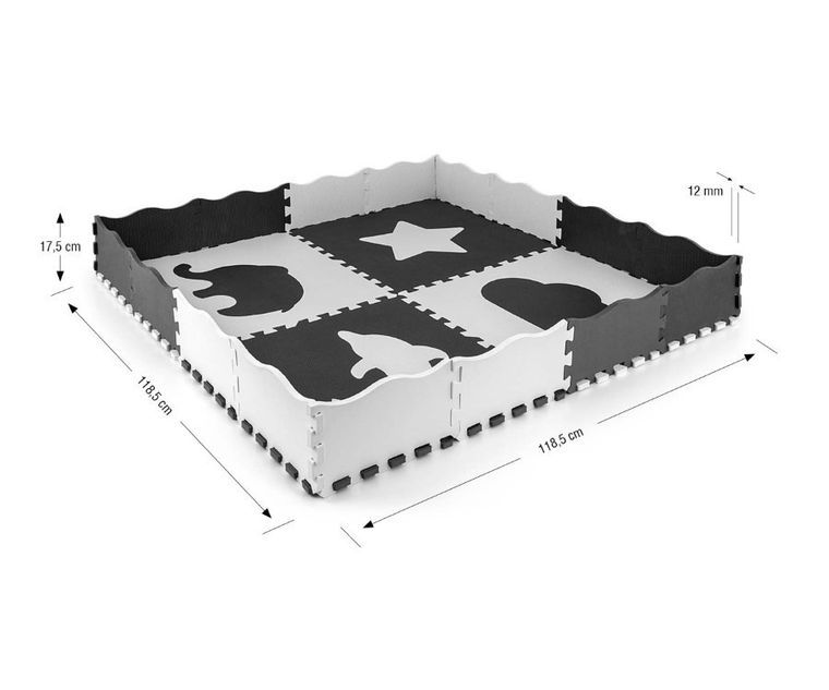 Milly Mally, Jolly, mata piankowa, puzzle 2-2, Grey