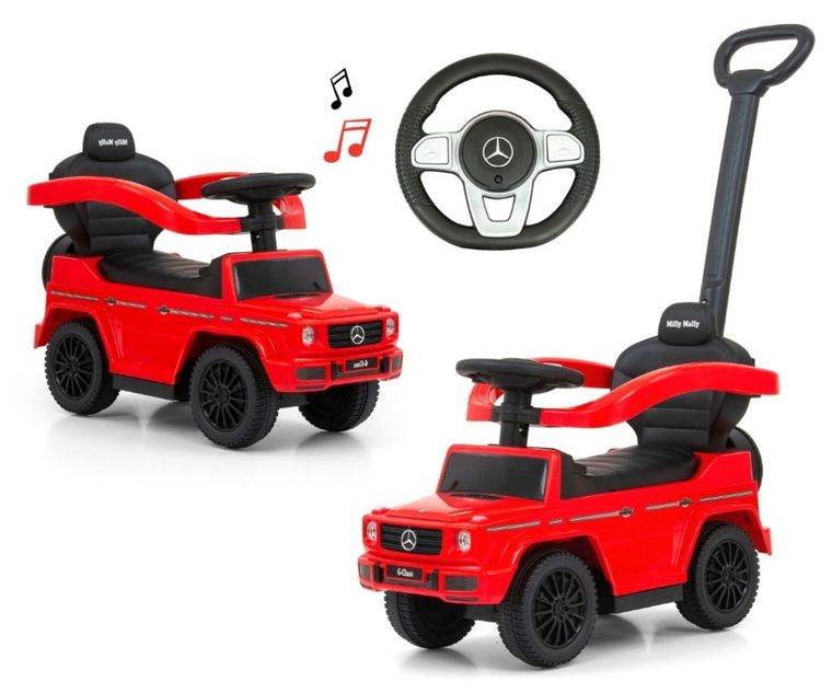 Milly Mally, Mercedes-Benz, G350d, jeździk z rączką, Red