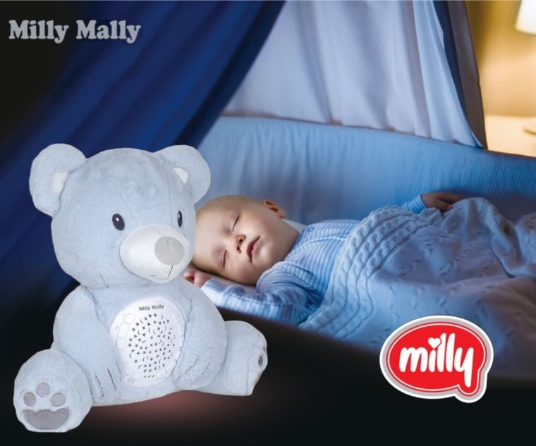 Milly Mally, Milly Bear, zabawka pluszowa z projektorem, Blue