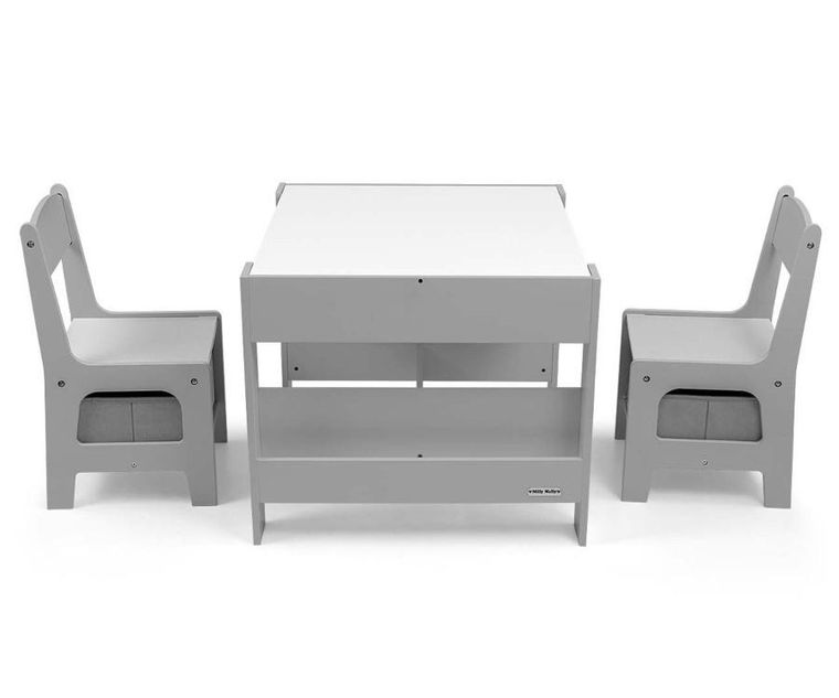 Milly Mally, Sven, stolik i dwa krzesełka, szare