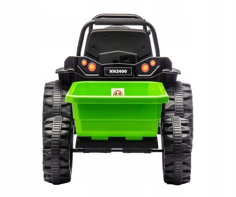 Milly Mally, Traktor, pojazd na akumulator z przyczepą, zielony