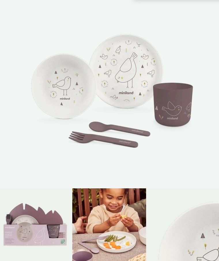 Miniland, Ptaszek, ECO-friendly, zestaw do karmienia, 5 szt.