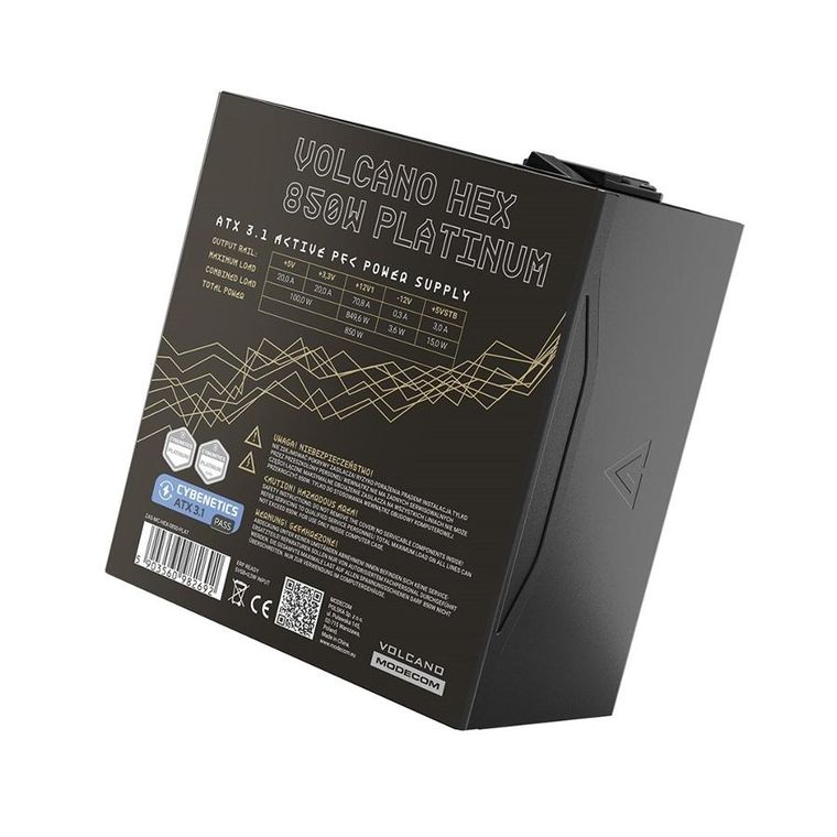 Modecom, Volcano Hex, zasilacz, 850W, platinum ATX 3.1