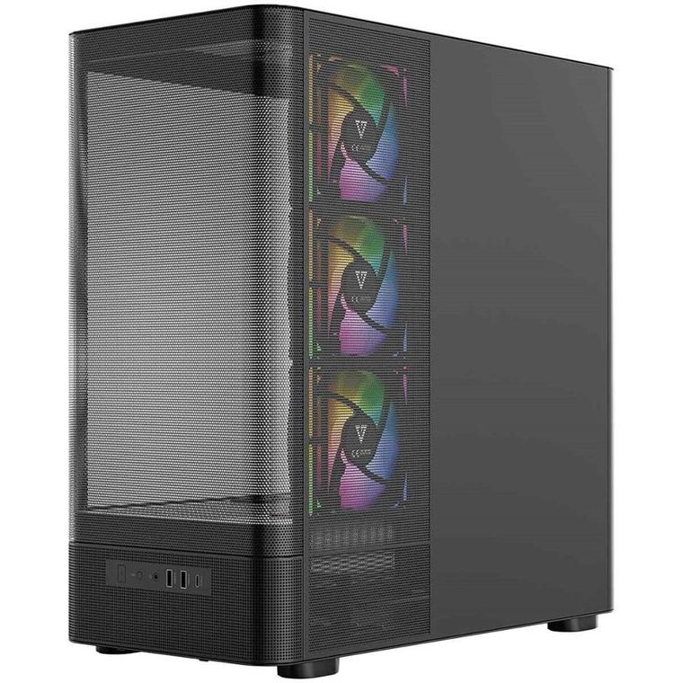 Modecom, Volcano, obudowa komputerowa, AQ400 ARGB MIDI, czarna