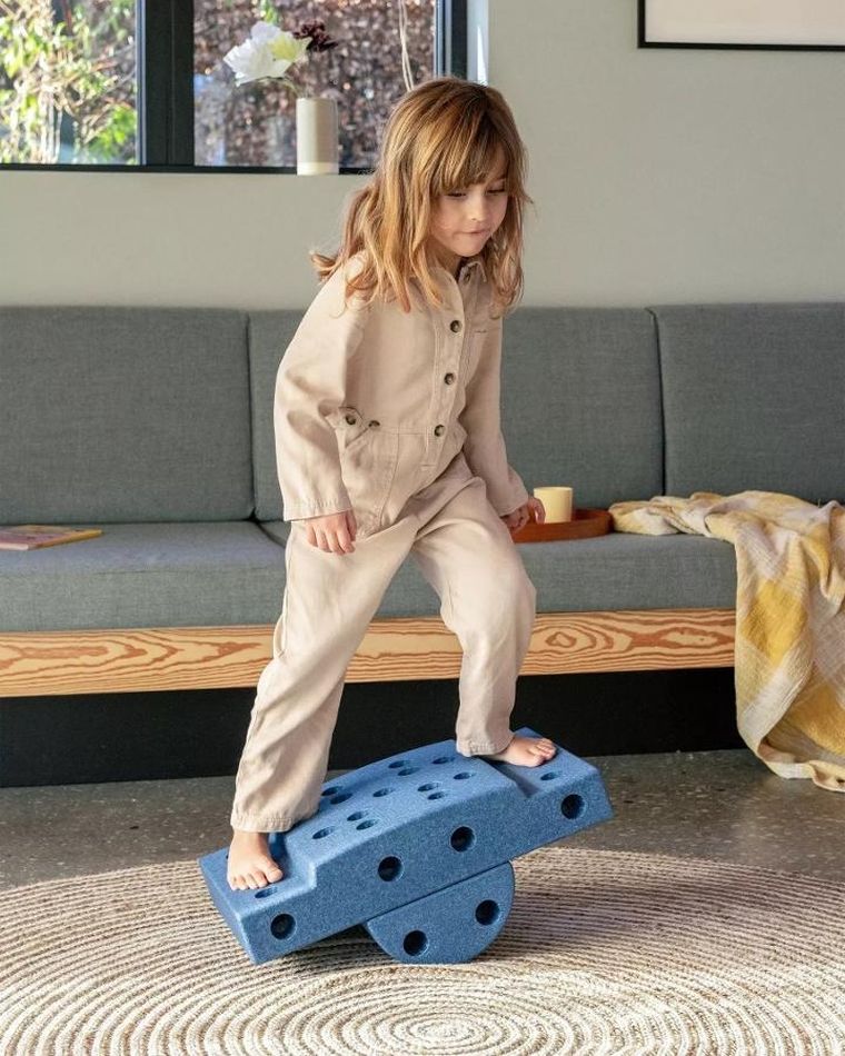 Modu, Curiosity Set, kreatywne klocki rozwijające motorykę dużą, z funkcją jeździka, niebieski