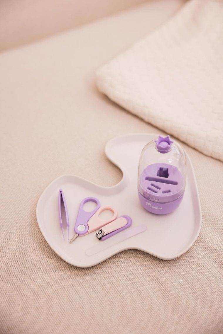 Momini, zestaw do pielęgnacji paznokci niemowląt, Lilac
