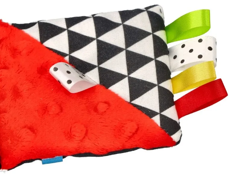 Mom's Care, mała książeczka, kontrastowa zabawka sensoryczna, czerwona