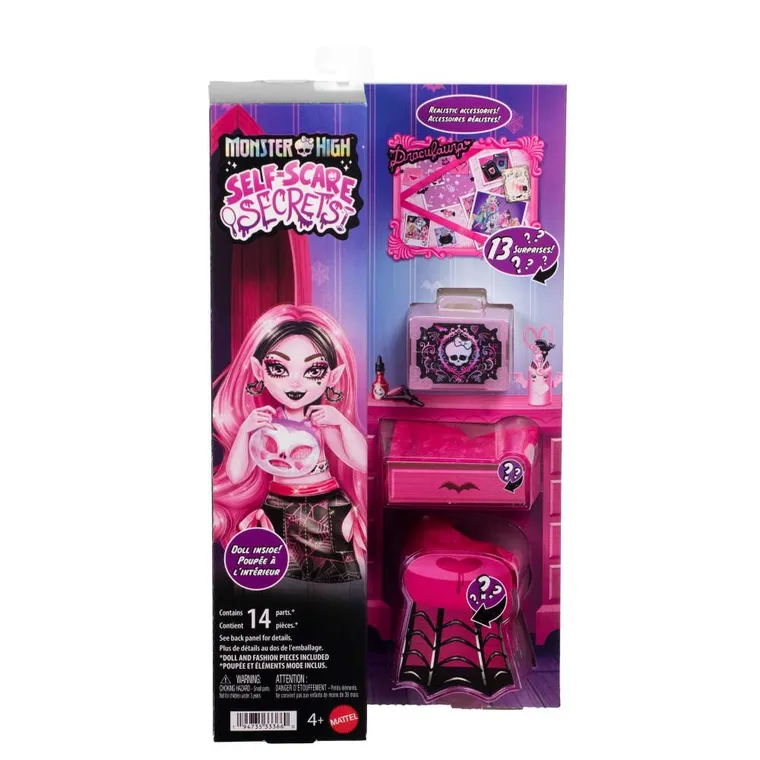 Monster High, Straszyrelaks Self-Care, Draculaura, zestaw z lalką i akcesoriami