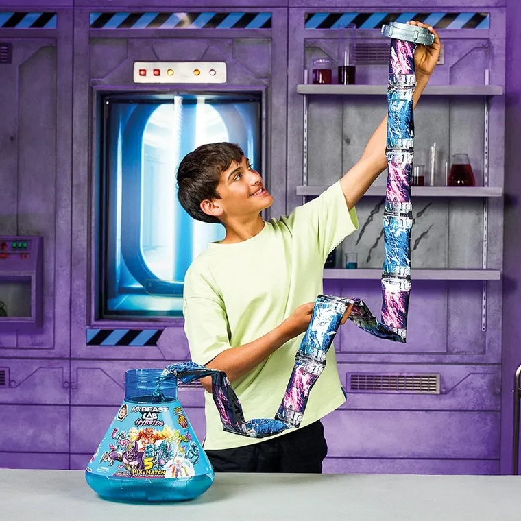 Mr Beast Lab, Hybrids, Hyper Fusion, kolba z figurkami mutantów, 5 szt.