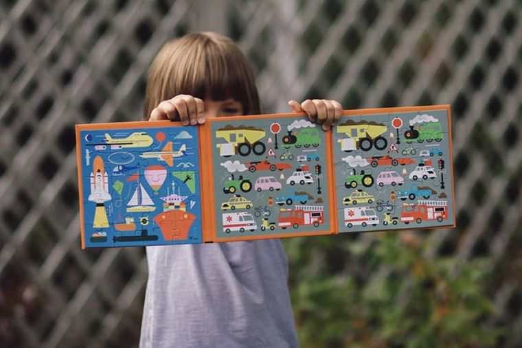 Mudpuppy, Środki transportu, puzzle magnetyczne 2w1, 20 elementów