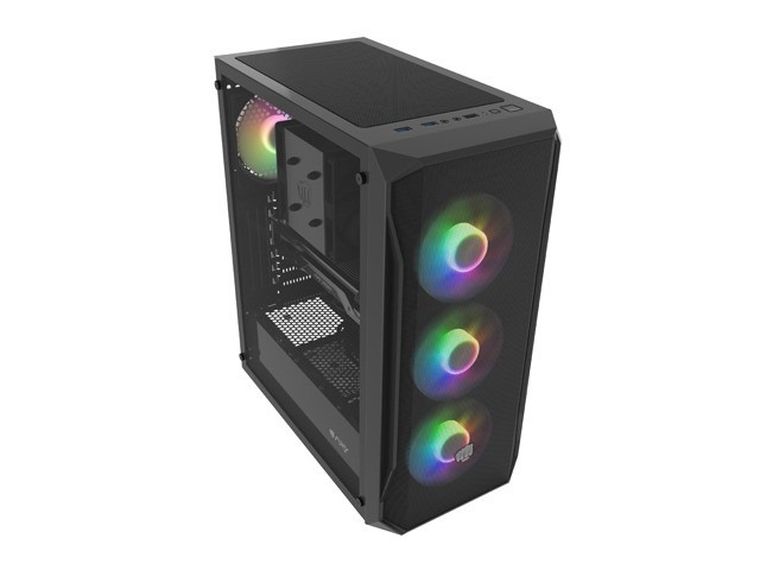 Natec, Fury Shobo SH4F RGB Midi Tower, obudowa komputerowa z oknem, czarna