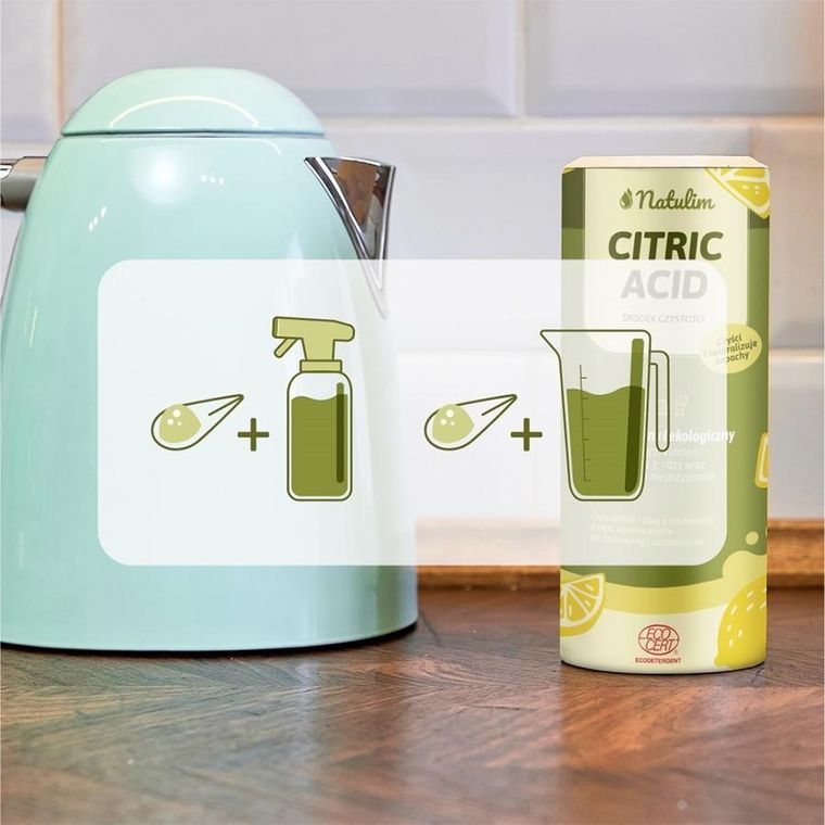 Natulim, Citric Acid, ekologiczny środek czyszczący do powierzchni uniwersalnych, 0,5 kg