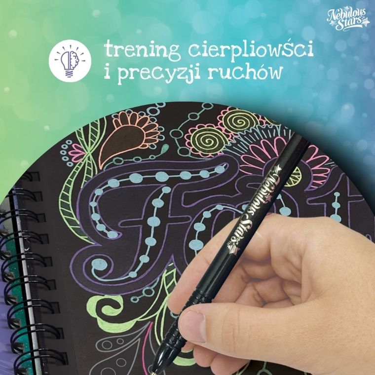 Nebulous Stars, Coralia, kolorowanki z czarnymi kartkami i pisakami