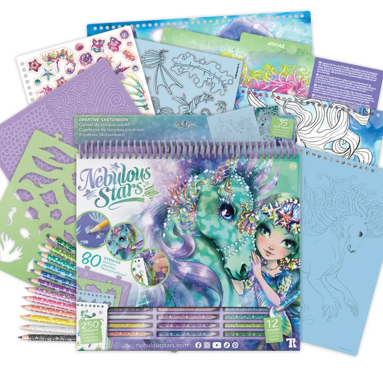 Nebulous Stars, Konie Ariaz i Joyiaz, szkicownik z kredkami i naklejkami