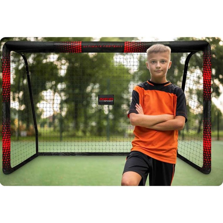 Neo-Sport, bramka do piłki nożnej, czarno-czerwona, 300-200-120 cm