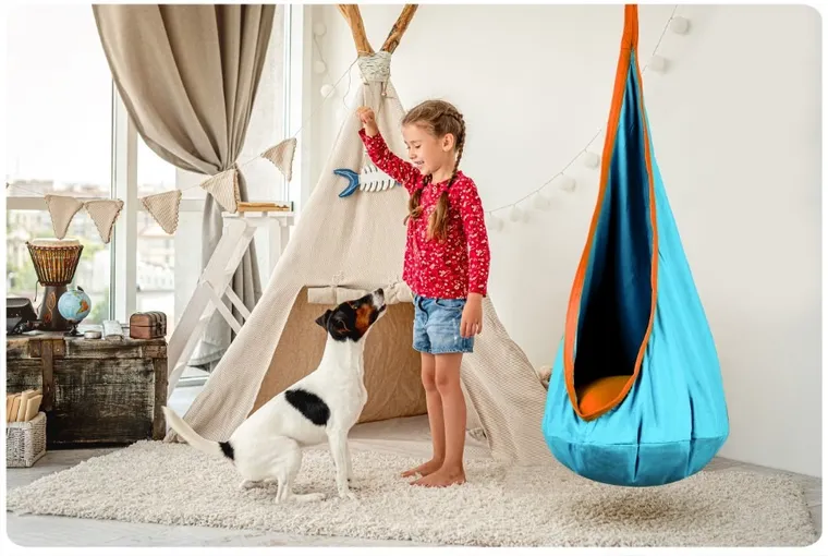 Neo-Sport, huśtawka, fotel wiszący dla dzieci, błękitny