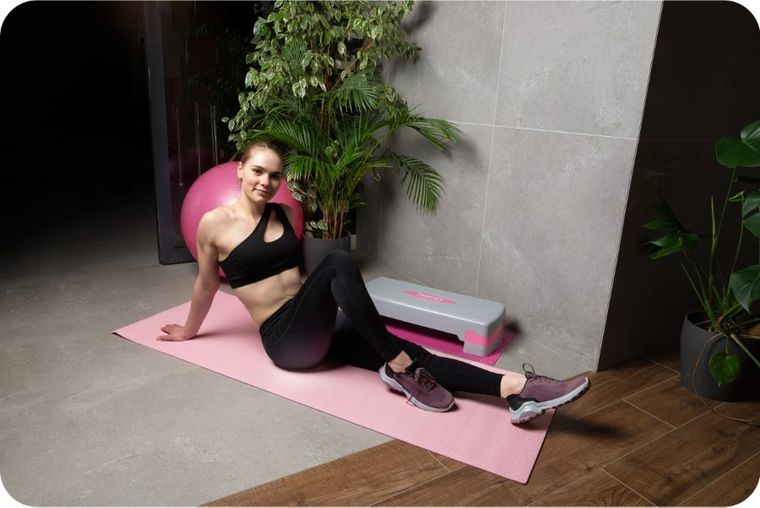 Neo-Sport, mata do ćwiczeń, 173-61 cm, różowa