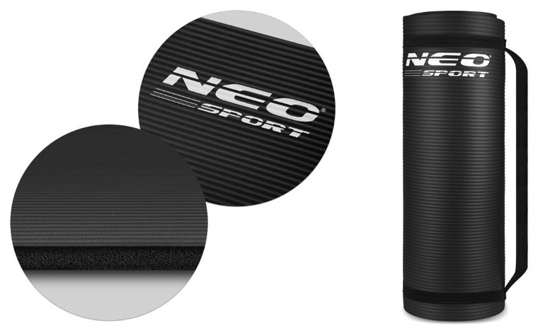 Neo-Sport, mata do ćwiczeń, gruba, 183-60 cm, czarna