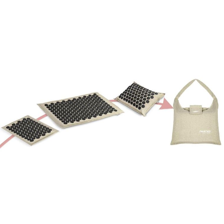 Neo-Sport, mata z kolcami do akupresury, szaro-czarna