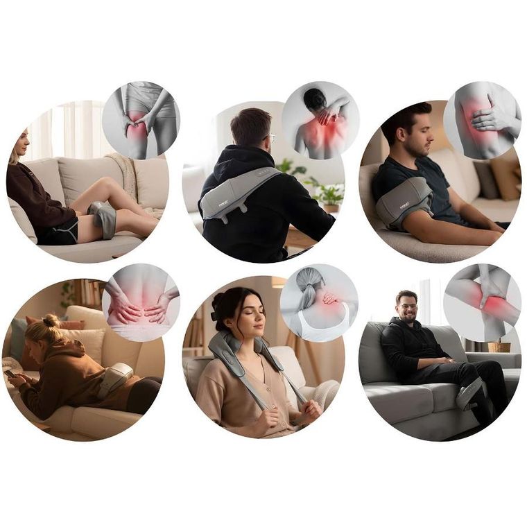 Neo-Sport, Shiatsu, masażer do szyi, karku, ogrzewany, 3 tryby, NS-505