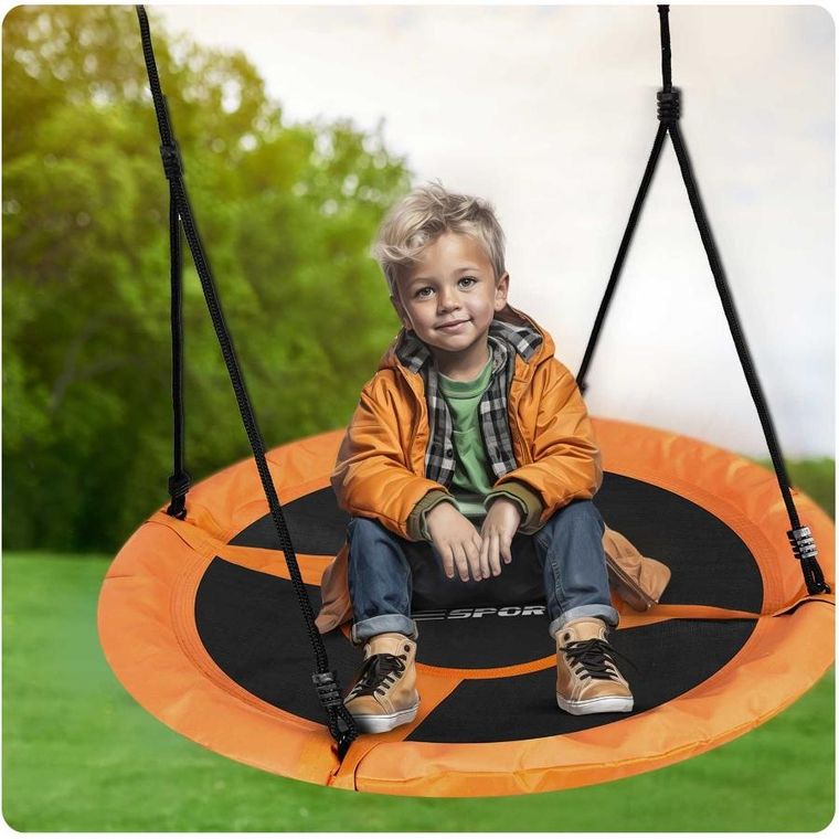 Neo-Sport, Swingo, huśtawka okrągła, bocianie gniazdo, pomarańczowa, 95 cm