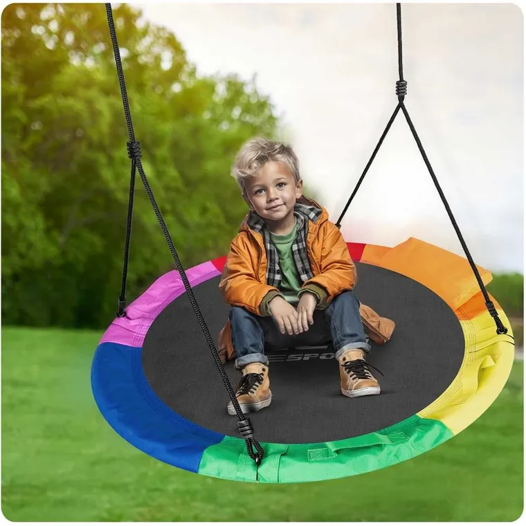 Neo-Sport, Swingo, huśtawka okrągła, bocianie gniazdo, wielokolorowa, 120 cm