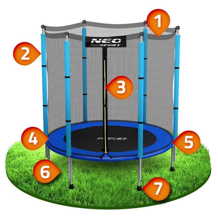 Neo-Sport, trampolina ogrodowa dla dzieci, 4,5ft/140 cm