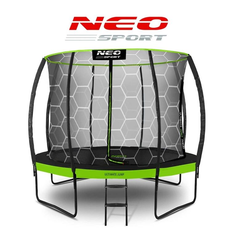 Neo-Sport, trampolina ogrodowa profilowana, z siatką wewnętrzną, 10ft/312 cm