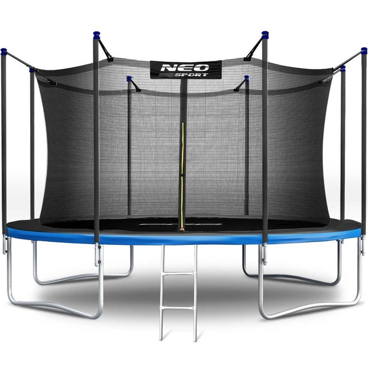 Neo-Sport, trampolina ogrodowa z siatką wewnętrzną i drabinką, 14ft/435 cm