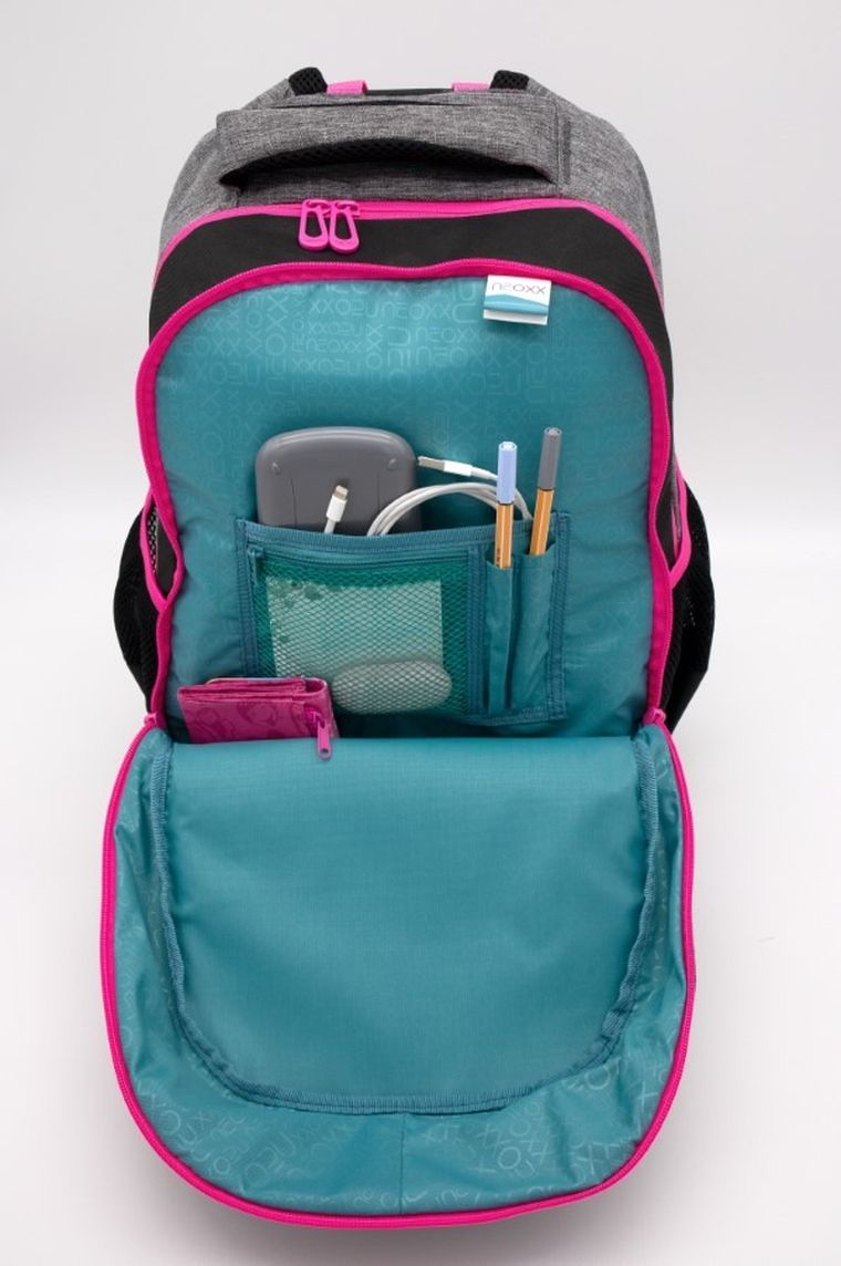 Neoxx, Fly, plecak szkolny, szaro-różowy