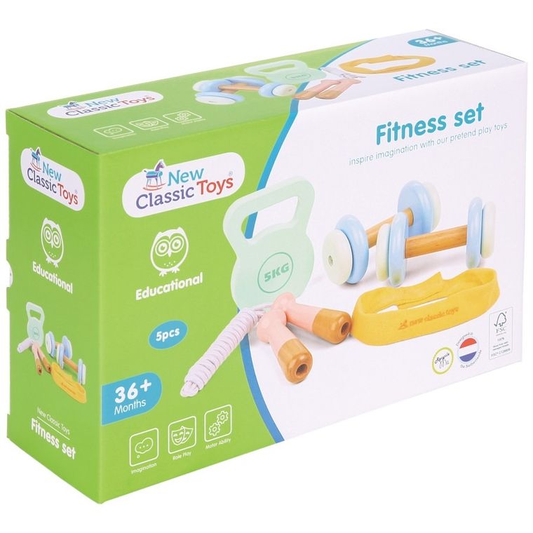New Classic Toys, drewniany zestaw do ćwiczeń fitness