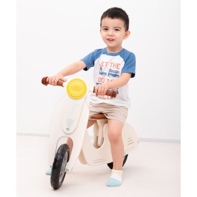 New Classic Toys, skuter drewniany, biały