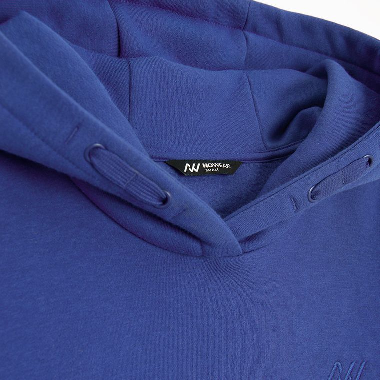 Niebieska bluza unisex z kapturem o kroju oversize NOWEAR