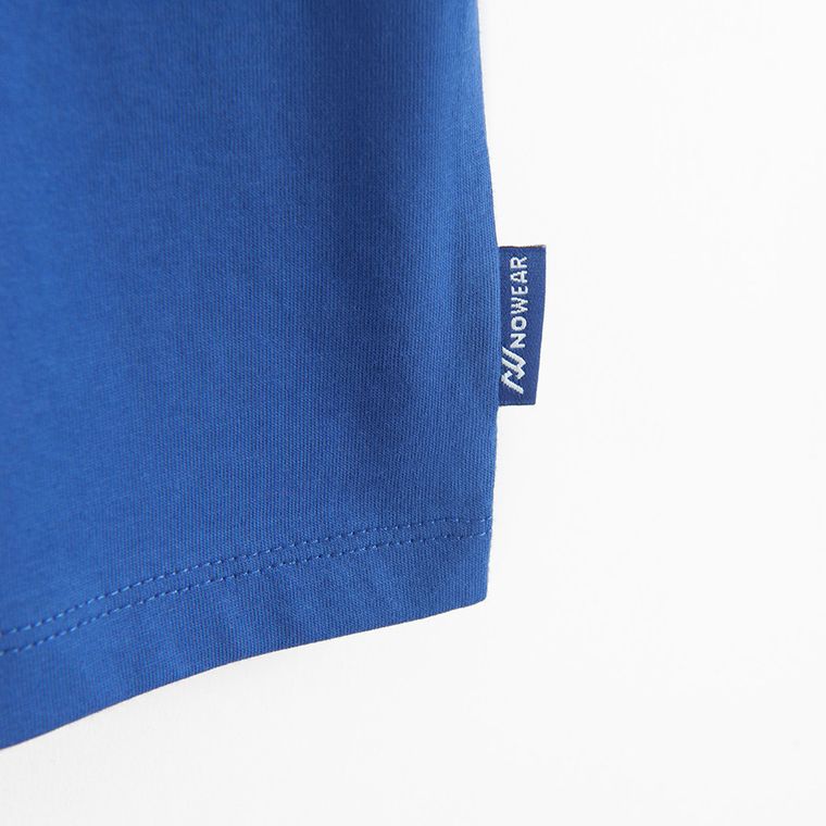 Niebieska koszulka basic o kroju relaxed NOWEAR
