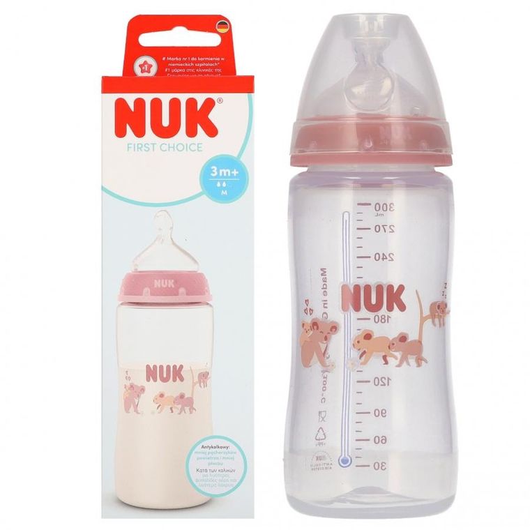 Nuk, First Choice, butelka, 3m+, koala, 300 ml