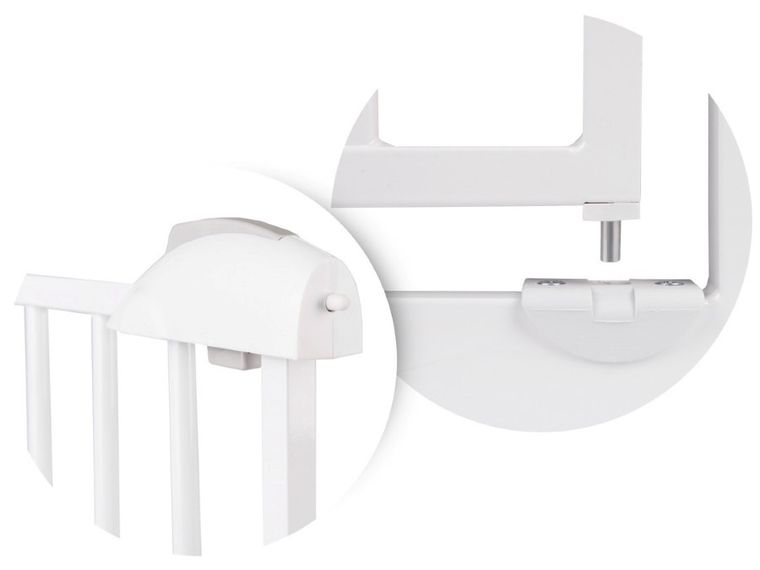 Nukido, barierka, bramka zabezpieczająca, biała