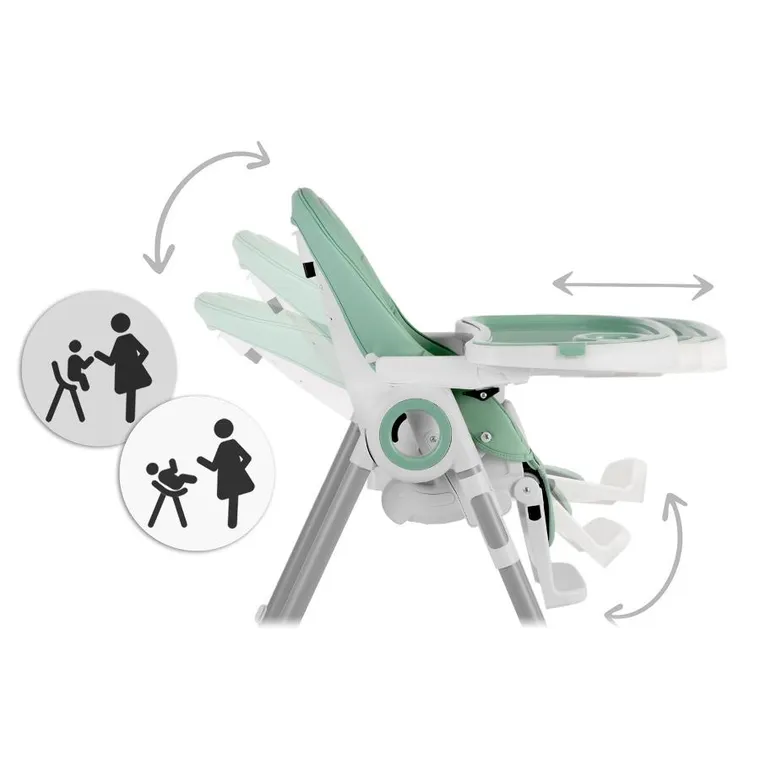 Nukido, Belo, krzesełko do karmienia ze stolikiem, leżaczek, zielone