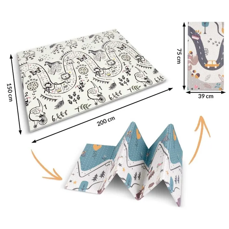 Nukido, dwustronna mata piankowa, składana, 150-200 cm