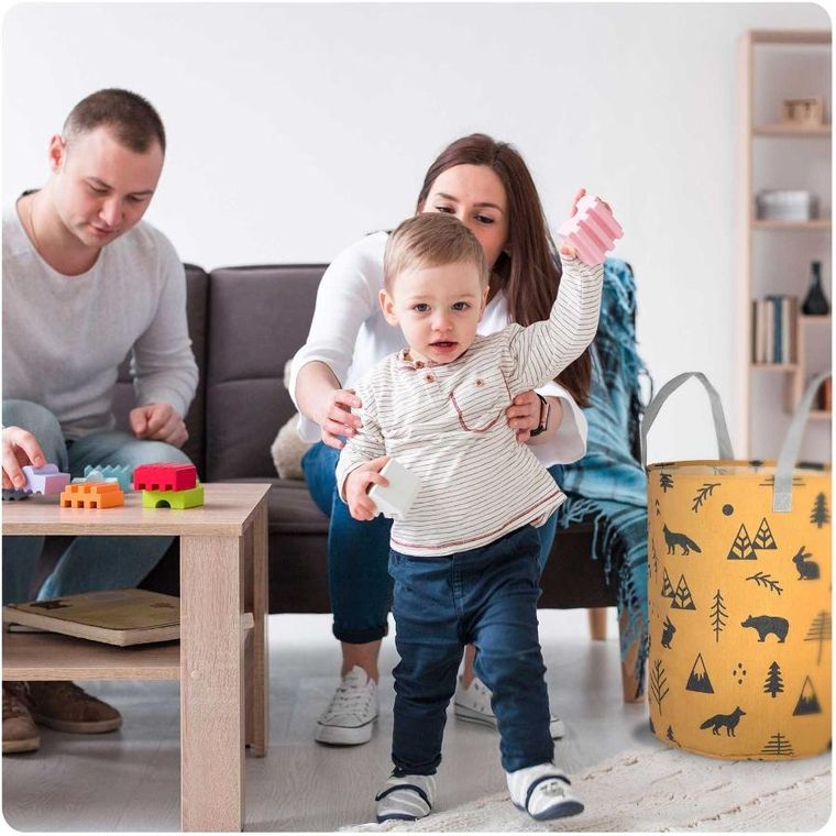 Nukido, kosz na zabawki, pomarańczowy