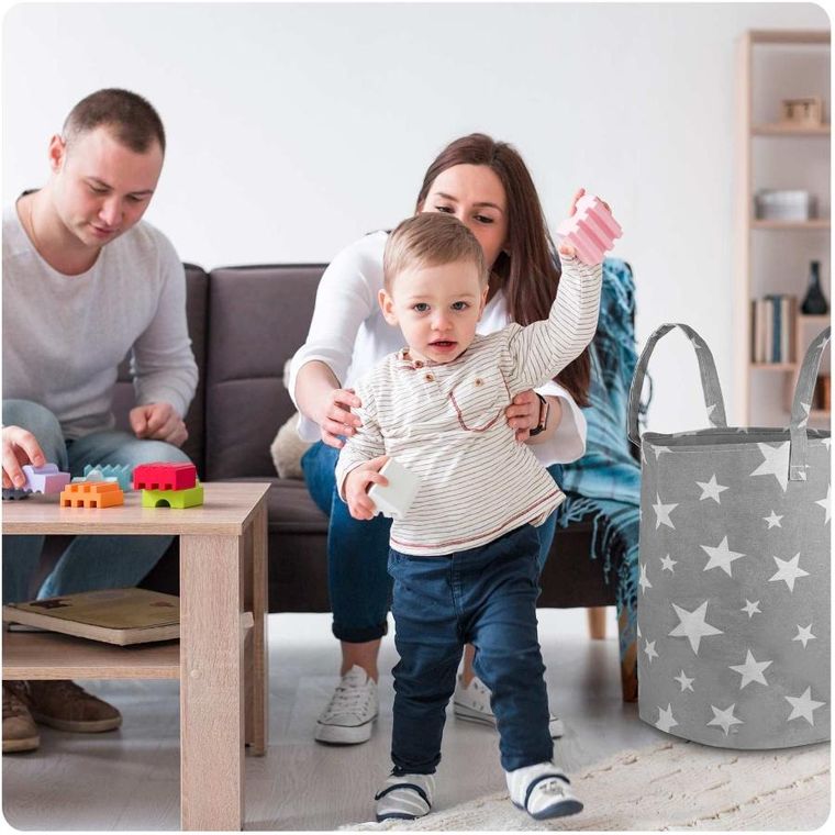 Nukido, kosz na zabawki, szary