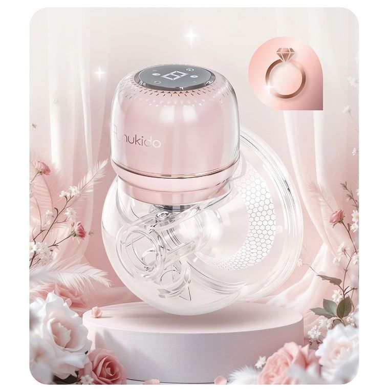 Nukido, laktator elektryczny, trójfazowy, różowy, NK-963