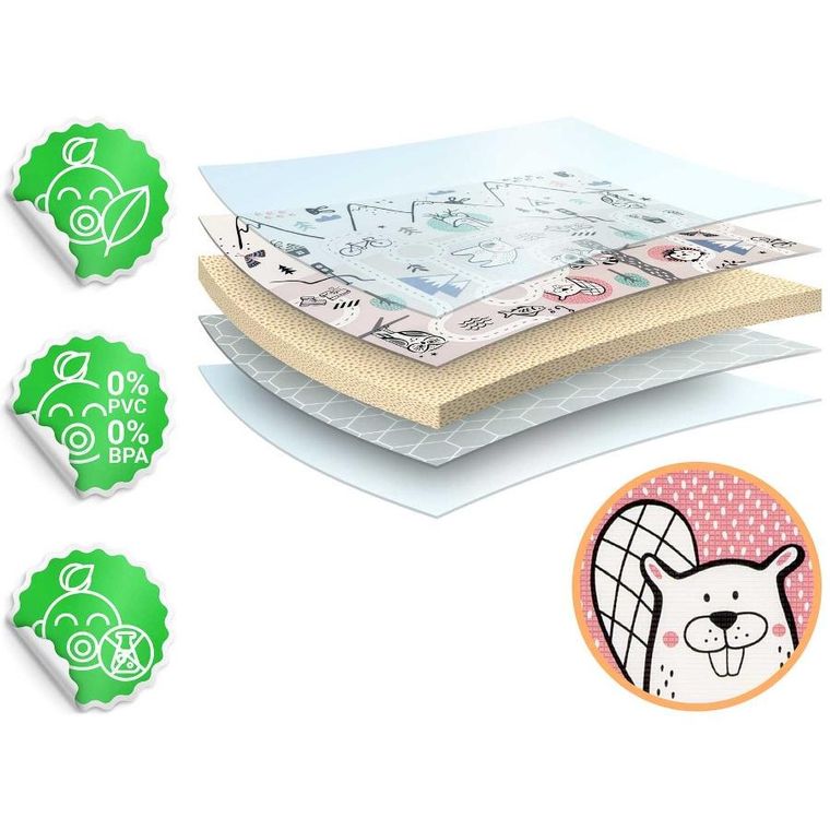 Nukido, mata piankowa, składana, 180-150-1.5 cm