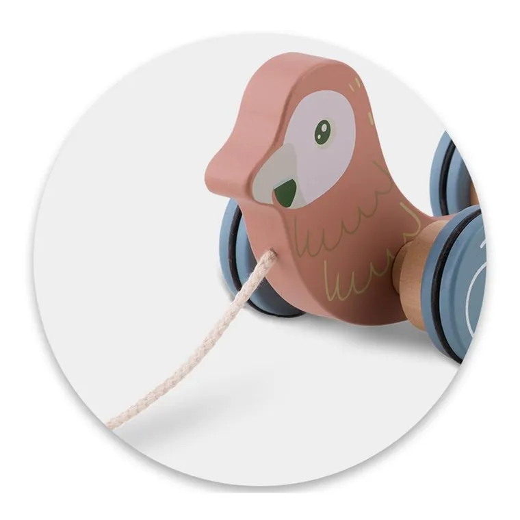 Nukido, Papuga, drewniana zabawka do ciągnięcia