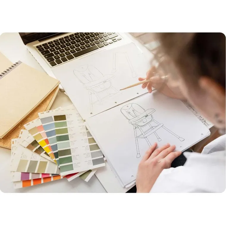 Nukido, Tilo, krzesełko do karmienia, szaro-czarne