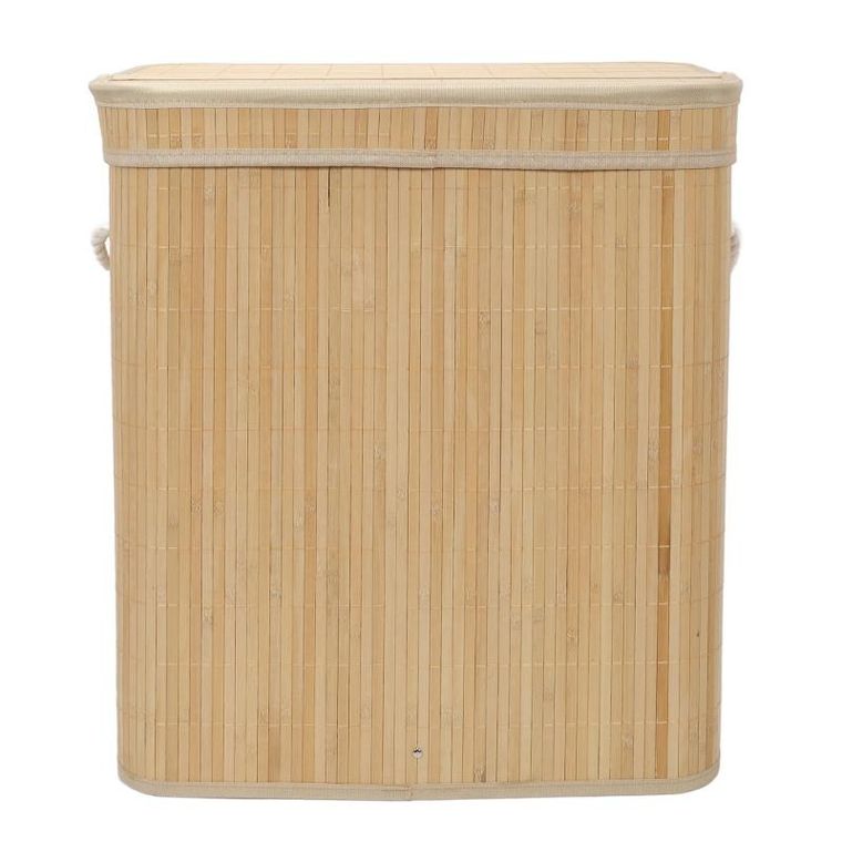 Nuxio, Arvi, bambusowy kosz na pranie, 2-komorowy, 100l
