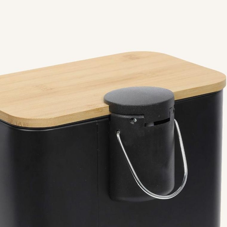 Nuxio, Zetru, wąski kosz łazienkowy z bambusem, 5l