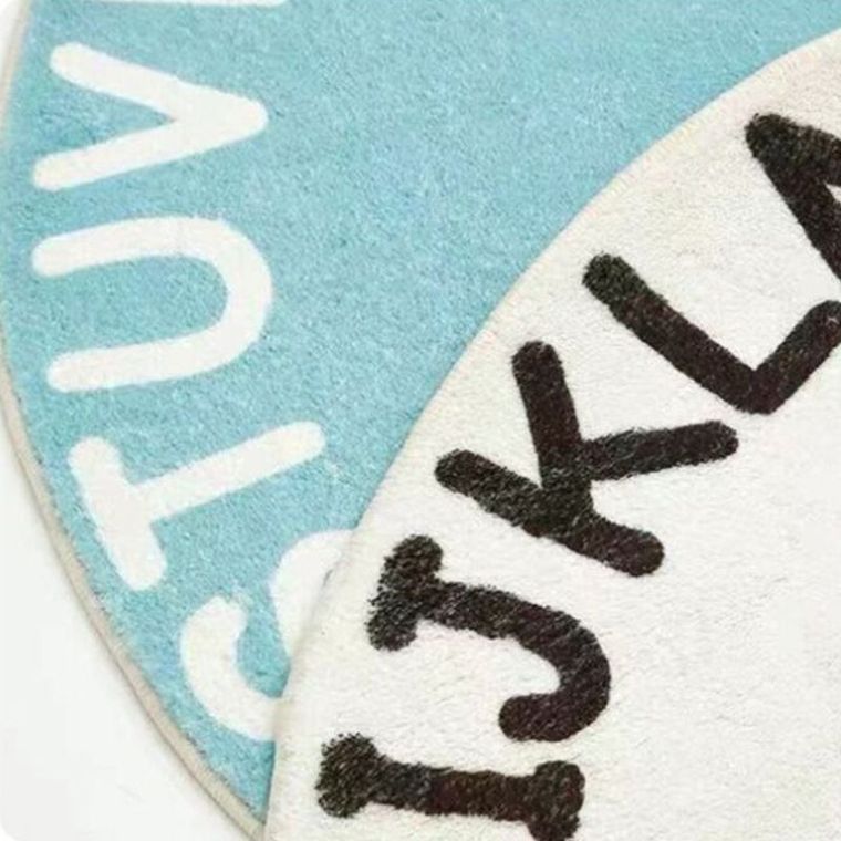 Okrągły dywan, antypoślizgowy, 80-80 cm, Alfabet