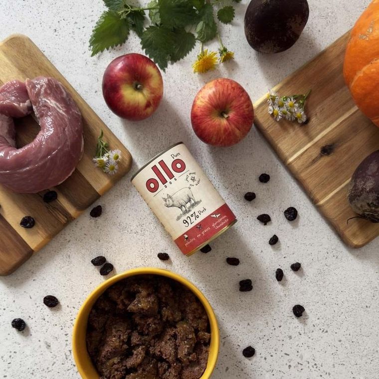 Ollo, Pure, Wieprzowina, karma dla psa, 850g