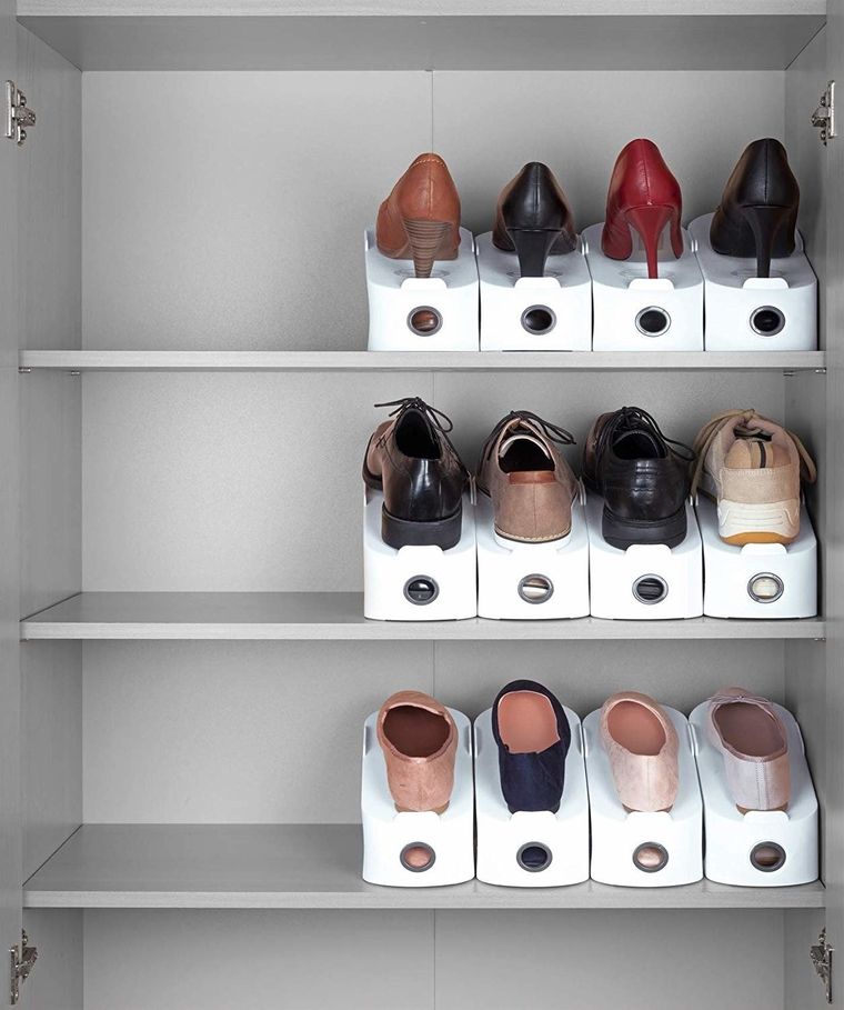 Organizer na buty, biały, 4 szt.