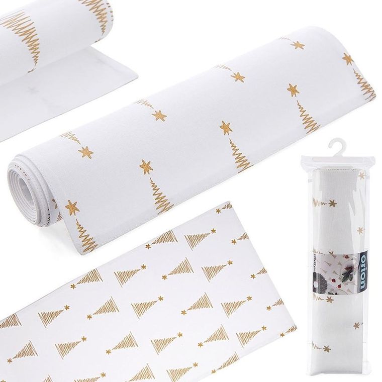 Orion, bieżnik na stół bawełniany, choinka, 130-32 cm